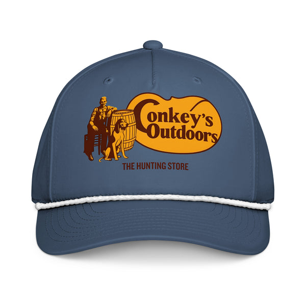 The Hunting Store Vintage Logo Rope Hat Light Blue/White Front
