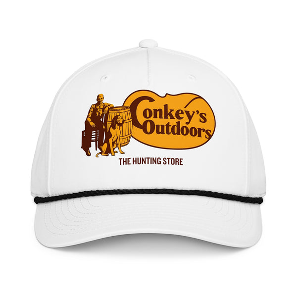 The Hunting Store Vintage Logo Rope Hat White/Black Front