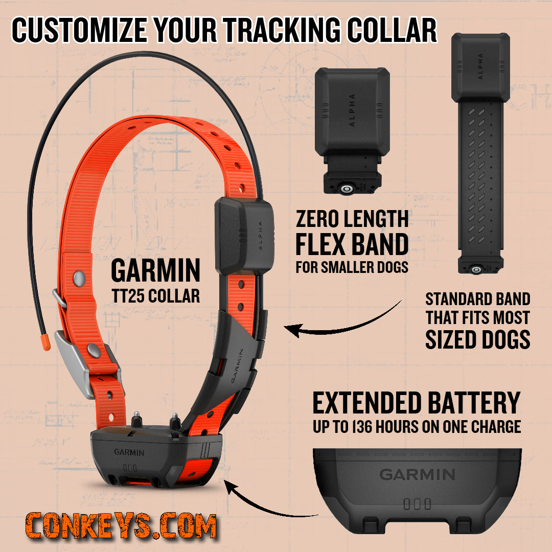 Hunting Dog Tracker Garmin Alpha TT 25 GPS Dog Tracking & Training Collar -  Compatible With Alpha/Pro 550 Handhelds Remote Dog Tracking System