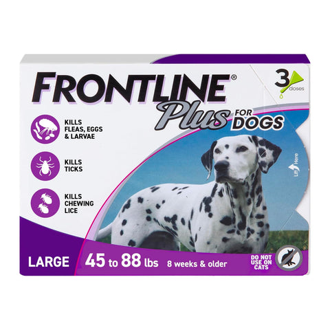 FRONTLINE PLUS FOR DOGS 45-88 LBS 3PK
