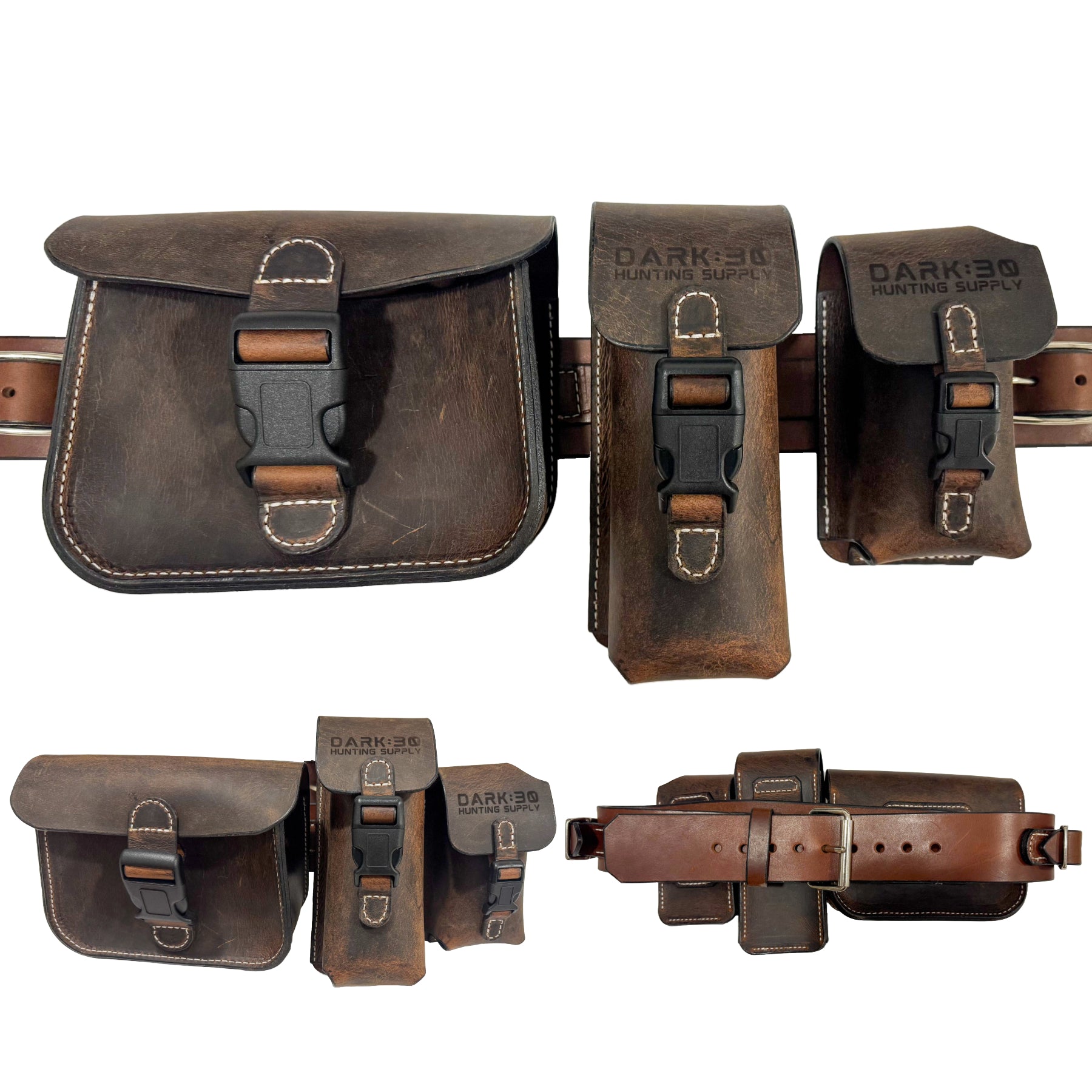 Premium Leather Belt and Pouch Combo