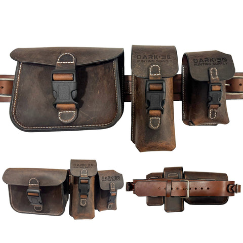 Premium Leather Belt and Pouch Combo