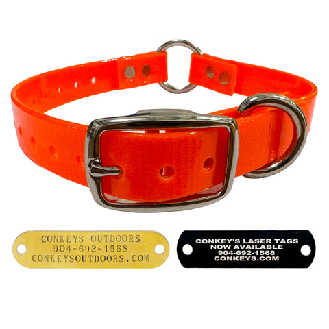 Beagle/Small Dog Day Glo Collars (3/4" Wide) with D-Ring & Center Ring