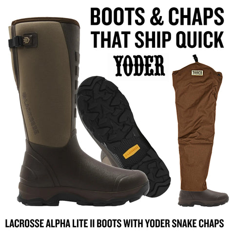 Boots & Chaps That Ship QUICK - Lacrosse Alpha Lite II Boots with Yoder Snake Chaps