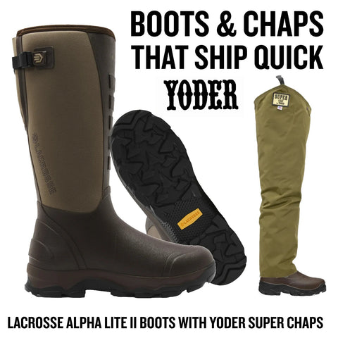 Boots & Chaps That Ship QUICK - Lacrosse Alpha Lite II Boots with Yoder Super Chaps