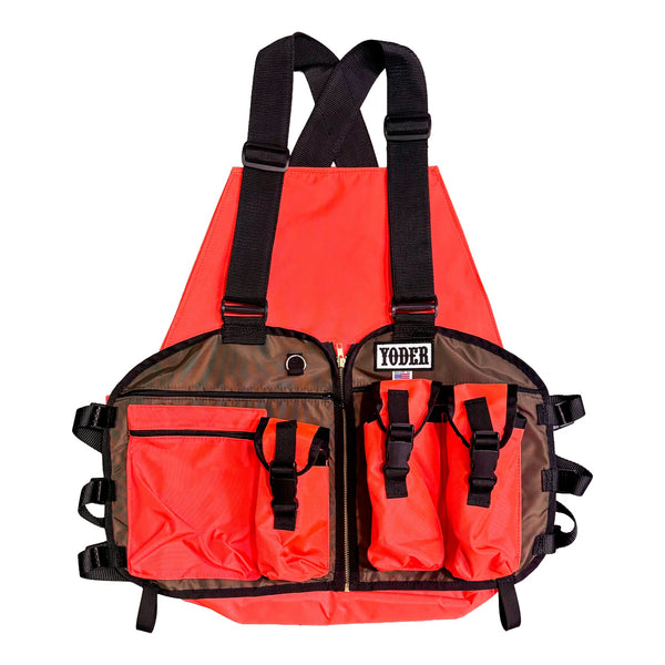 Yoder Strap Vest with Built in Game Bag (Orange & Brown)