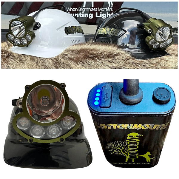 2026 Upgraded Custom Sunspot Cottonmouth Hunting Light | Amber Light & Bump Cap Option