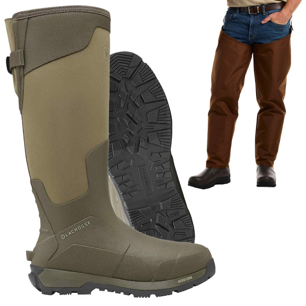 Lacrosse Alphaburly Aero Boot with Dan's Chaps