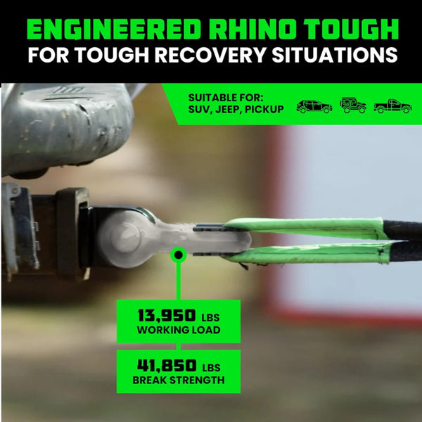 Rhino USA 2" Shackle Hitch Receiver (Lime Green)
