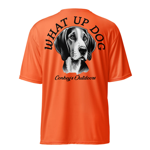 What Up Dog Coonhound Performance Shirt Safety Orange