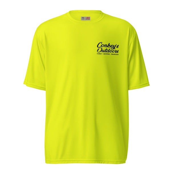 What Up Dog Coonhound Performance Shirt Safety Yellow Front