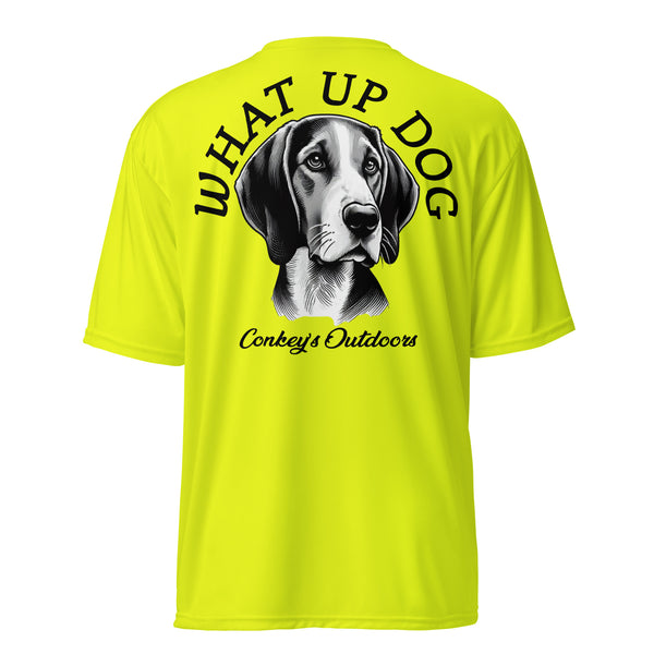 What Up Dog Coonhound Performance Shirt Safety Yellow