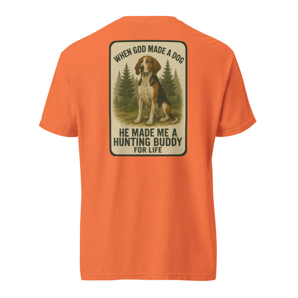 When God Made a Dog Coonhound Shirt Burnt Orange
