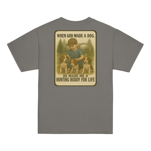 When God Made a Dog Kids Shirt | Conkey's Outdoors Charcoal
