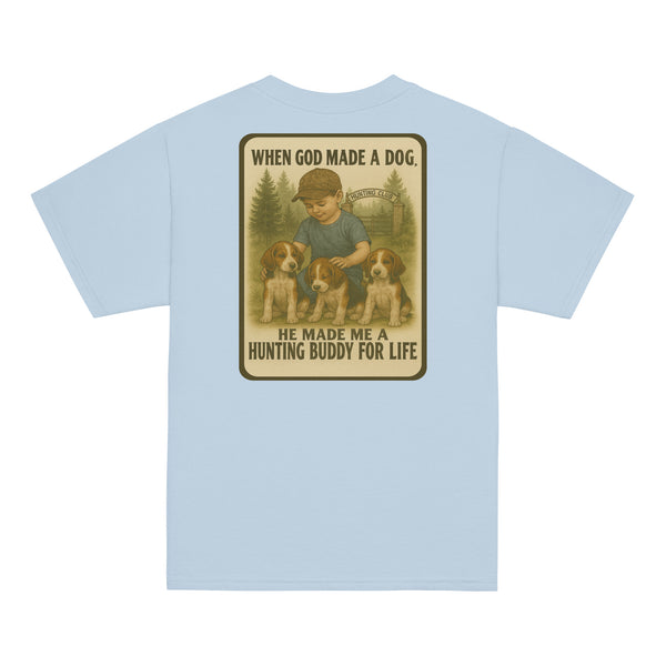 When God Made a Dog Kids Shirt | Conkey's Outdoors Light Blue