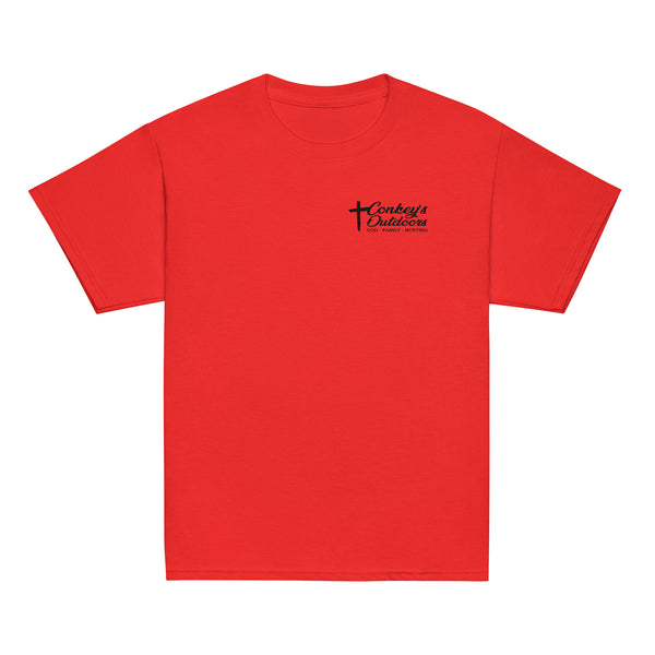 When God Made a Dog Kids Shirt | Conkey's Outdoors Red Front
