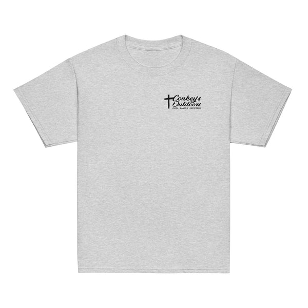 When God Made a Dog Kids Shirt | Conkey's Outdoors Sport Grey Front
