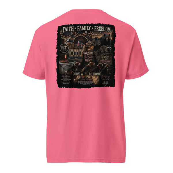 Women Who Hunt Coonhound Shirt Crunchberry
