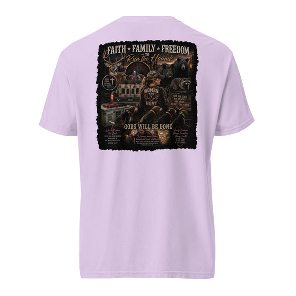 Women Who Hunt Coonhound Shirt Orchid
