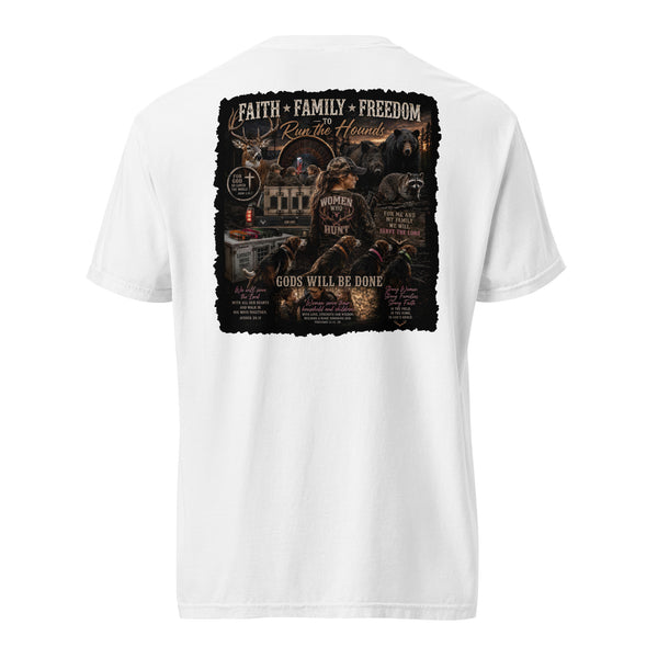 Women Who Hunt Coonhound Shirt White
