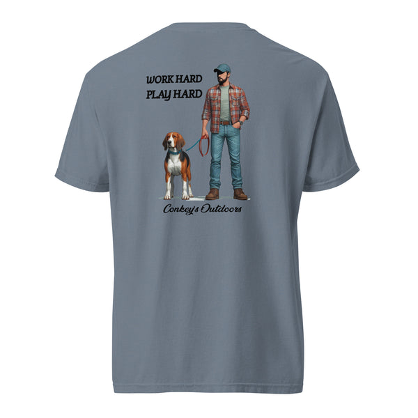Work Hard Play Hard Hunting Hound Shirt Blue Jean