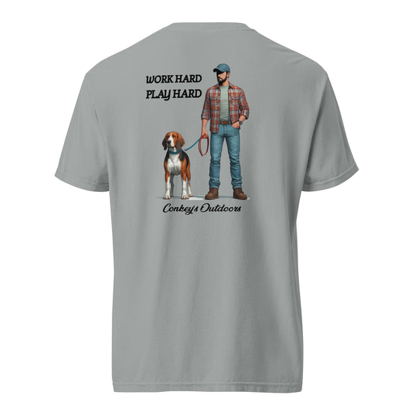 Work Hard Play Hard Hunting Hound Shirt Granite