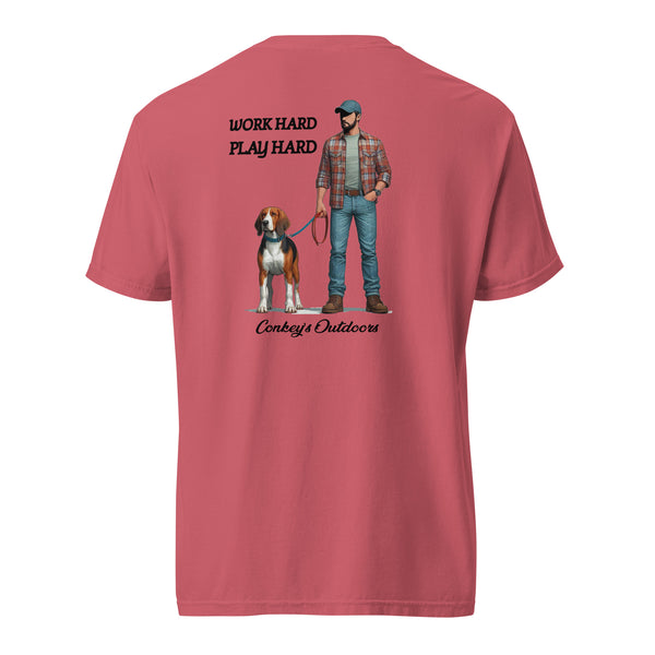 Work Hard Play Hard Hunting Hound Shirt Watermelon