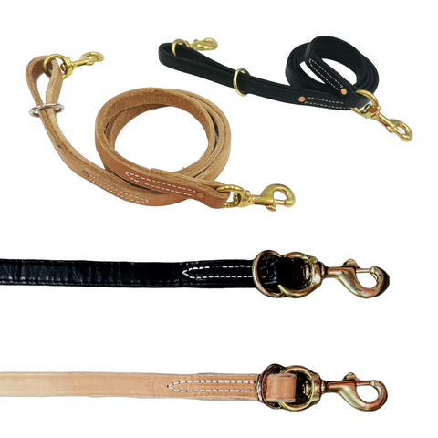 Flat Leather Lead for 1 or 2 dogs