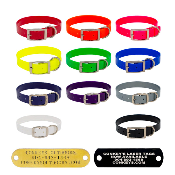 18" Day Glo Collar with D Ring - 1” Wide