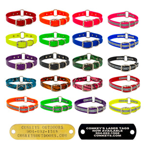 18" Day Glo Collar with D Ring & Center Ring - 1” Wide