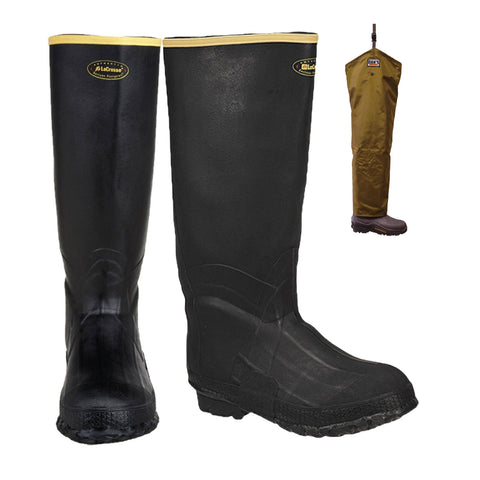 Lacrosse Black Knee Boot with Dan's Chaps- Non Insulated with Chaps